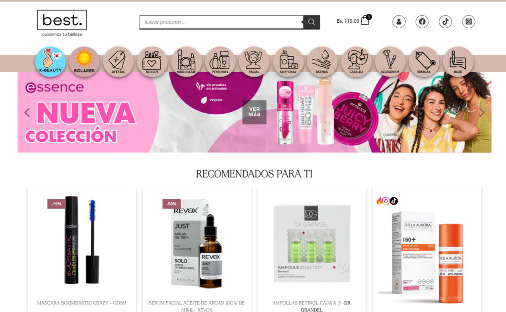 tiendas online de belleza en Bolivia